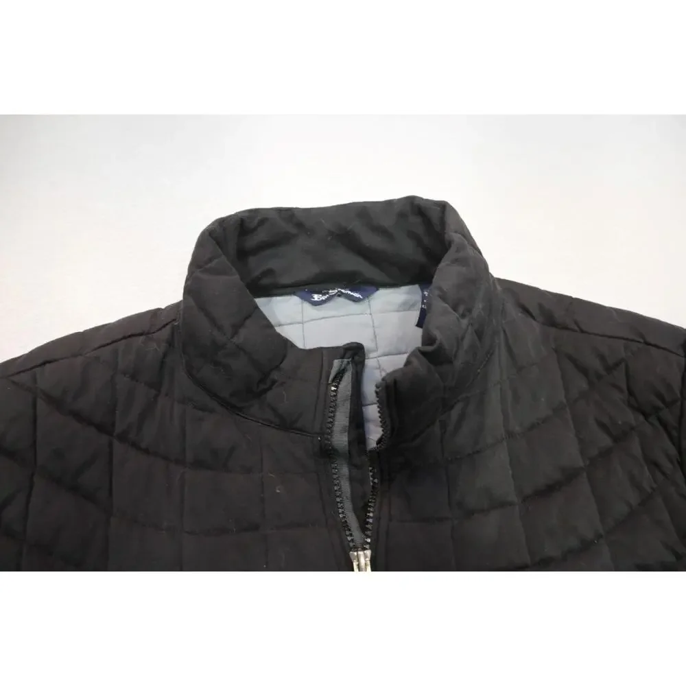 Ben Sherman‎ Quilted Puffer Jacket Black Full Zip Performance Mens Size Large